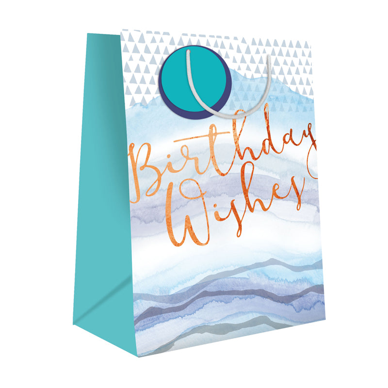 Gift Bag (Medium) - Birthday Wishes Blue Wave