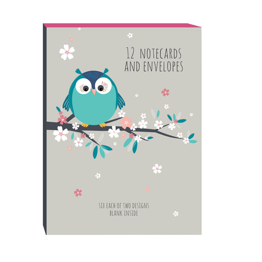 Little Owls Stationery - (12 Cards) A6 Notecard Pack