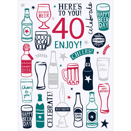 Age To Celebrate Card - 40 - Beers
