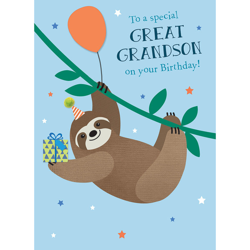 Family Circle Card - Birthday Sloth (Great Grandson)