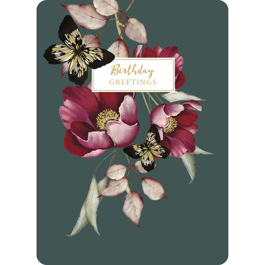 Botanical Blooms Card Collection - Deep Pink Butterflies