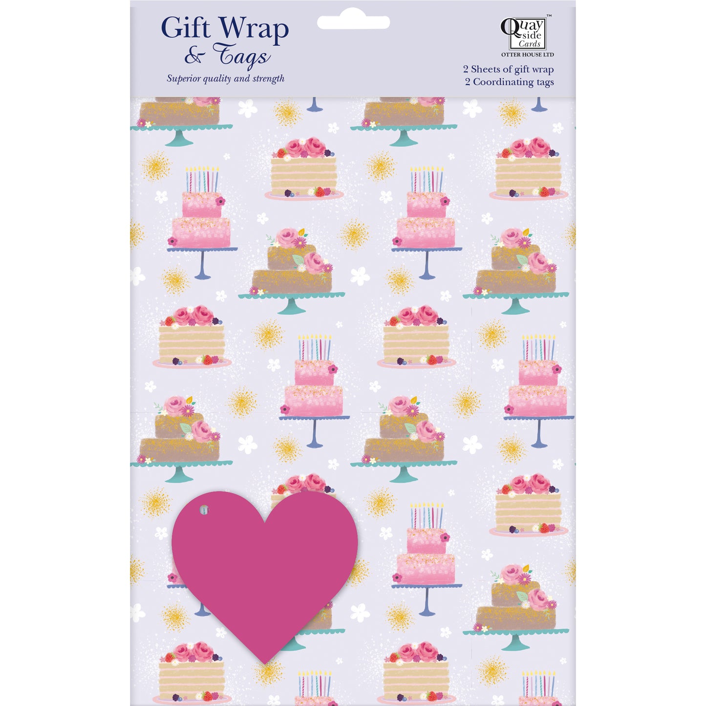 Gift Wrap & Tags - Cakes (2 Sheets & 2 Tags)