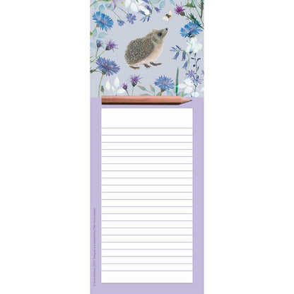 Magnetic Memo Pad - Hedgehogs & Flowers