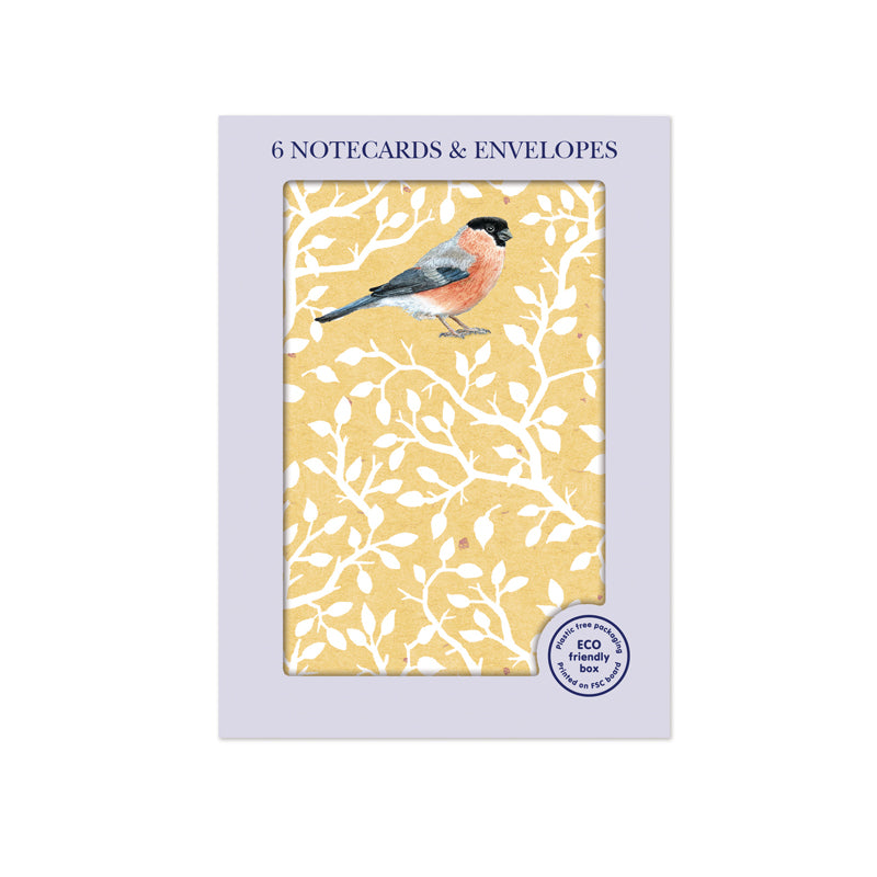 RSPB - In The Wild Stationery - (6 Cards) Small Notecards - Bullfinch