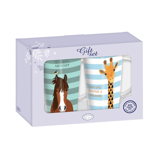 Christmas Gift Box - Giraffe & Horse