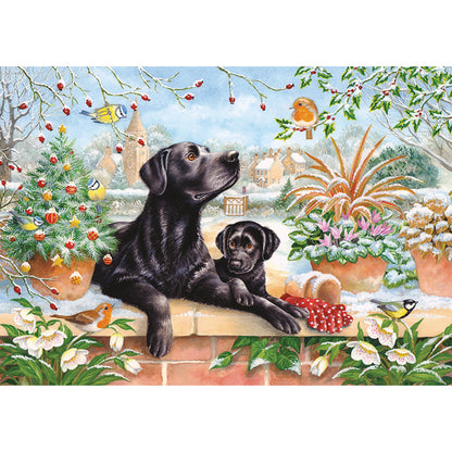 Christmas Lab & Pup - 1000 Piece Jigsaw Puzzle