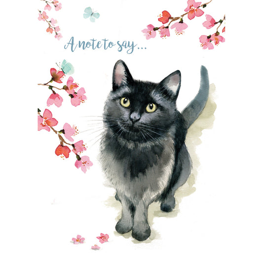 Mini Notecard Pack (6 Cards) - Little Black Cat