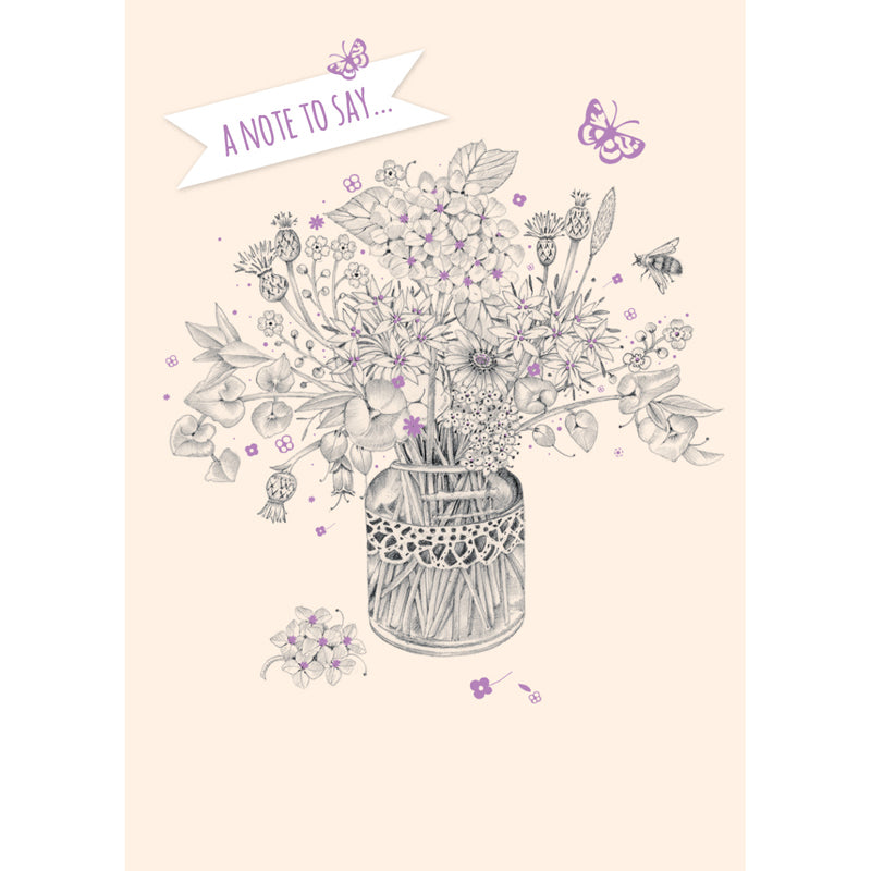 Mini Notecard Pack (6 Cards) - Floral Vase