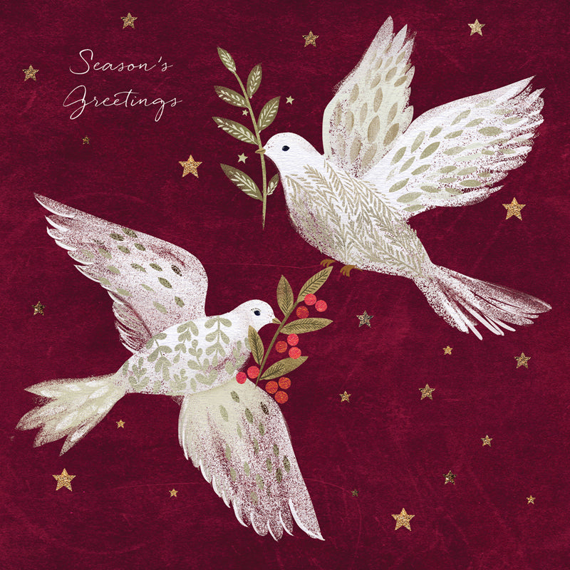 Charity Christmas Card Pack - Merry Doves