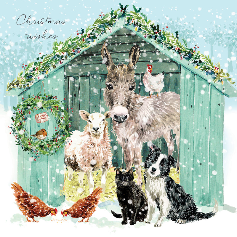 Charity Christmas Card Pack Farmyard Animals Otter House