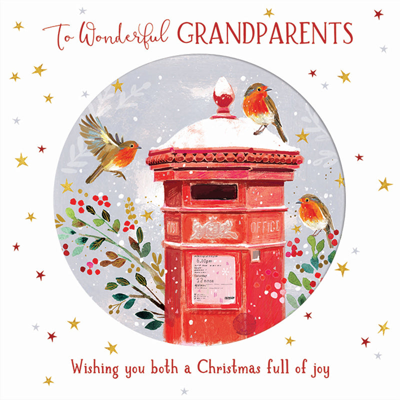 Christmas Card (Single) - Grandparents - Robins