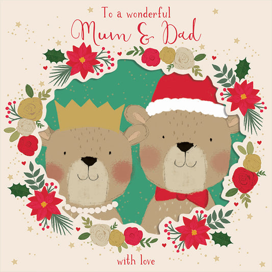 Christmas Card (Single) - Mum & Dad - Bears