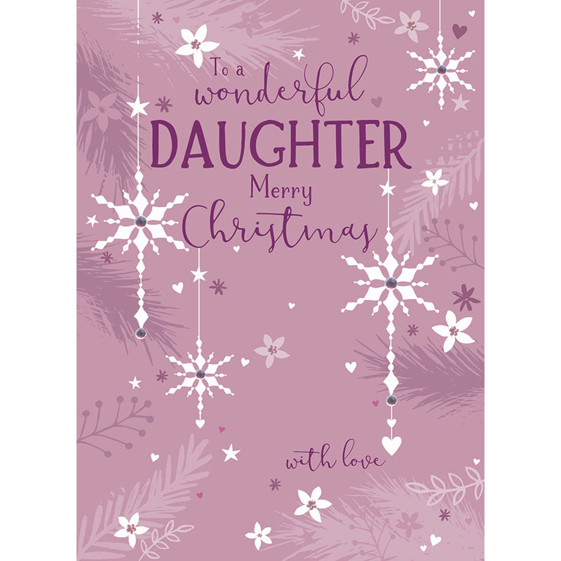 Christmas Card (Single) - Daughter - Snowflakes