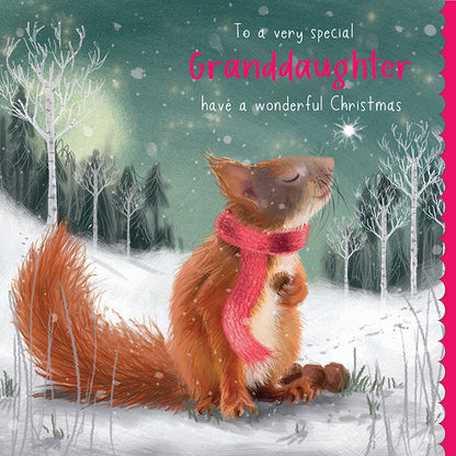 Christmas Card (Single) - Granddaughter - Squirrel