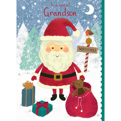 Christmas Card (Single) - Grandson - Santa