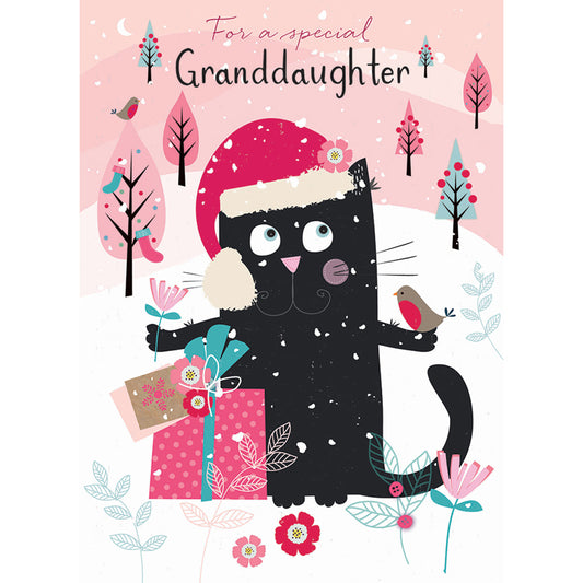 Christmas Card (Single) - Granddaughter - Cat