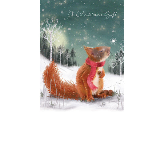 Christmas Card (Single) - Money Wallet - Wishing Squirrel