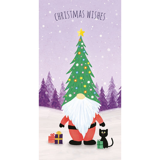 Christmas Card (Single) - Money Wallet - Santa Gnome & Friend