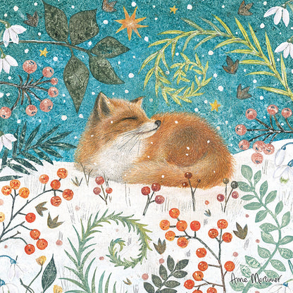 Festive Fox - RSPB Small Square Christmas 10 Card Pack