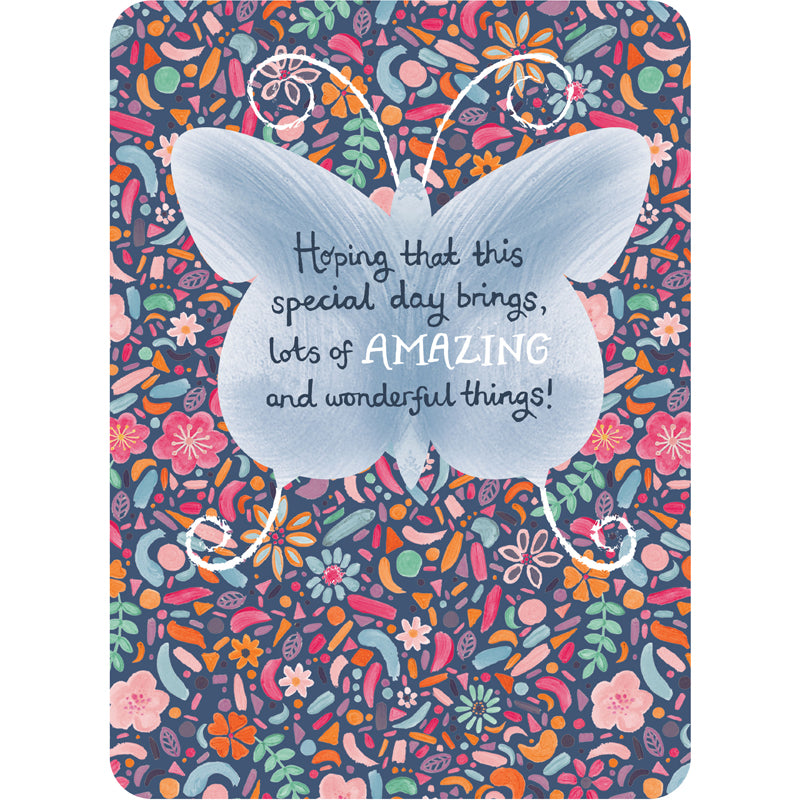 Beautiful Moments Card Collection - Butterfly On Pattern