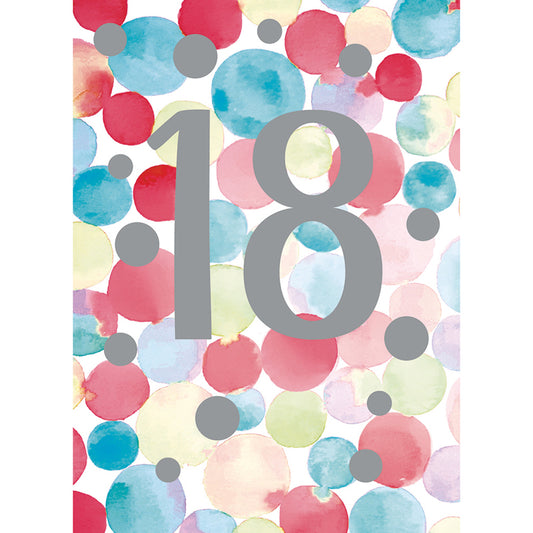 Age To Celebrate Card - 18 - Spot Pattern