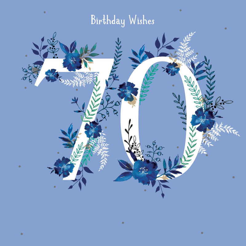 Age to Celebrate - 70 - Blue Floral