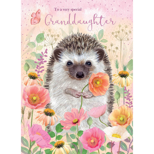 Family Circle Card - Granddaughter - Cute Hedgehog