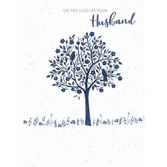 Sympathy Card - Husband - Blue Tree