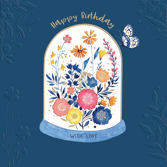 Blue Willow Card Collection - Floral Terrarium