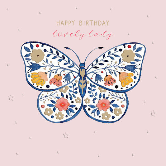 Blue Willow Card Collection - Floral Butterfly