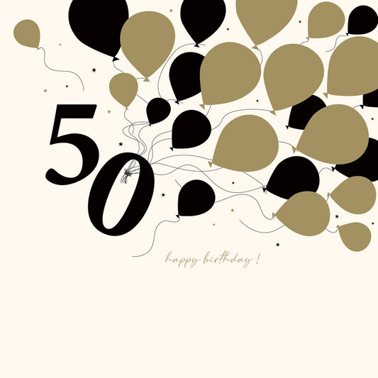 Age to Celebrate - 50 - Gold Balloons
