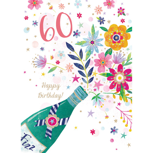 Age to Celebrate - 60 - Floral Bottle