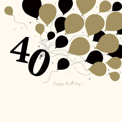 Age to Celebrate - 40 - Gold Balloons