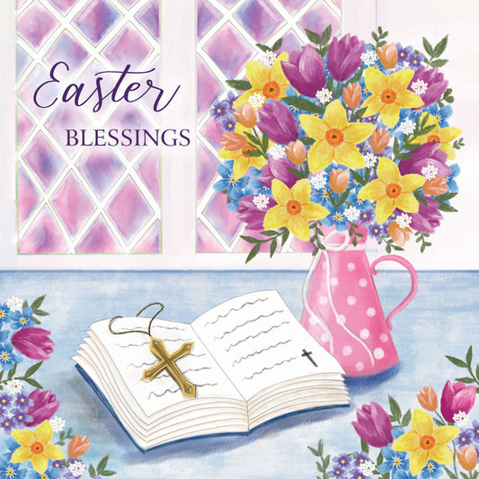 Easter 5 Card Pack - Bible & Flowers