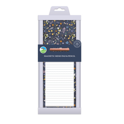 RSPB Beyond The Hedgerow Stationery - Magnetic Memo Pad - Bees Amongst Flowers