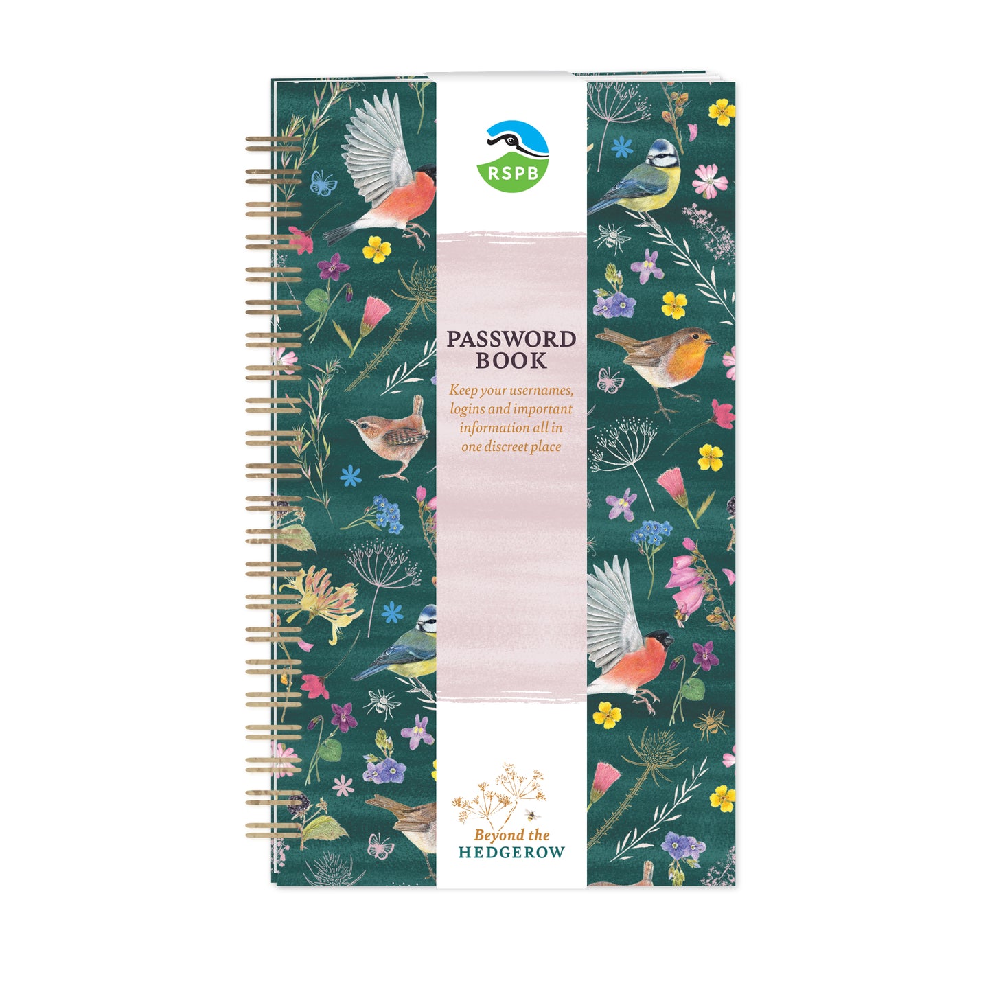 RSPB Beyond The Hedgerow Stationery - Password Book - Birds in the Garden