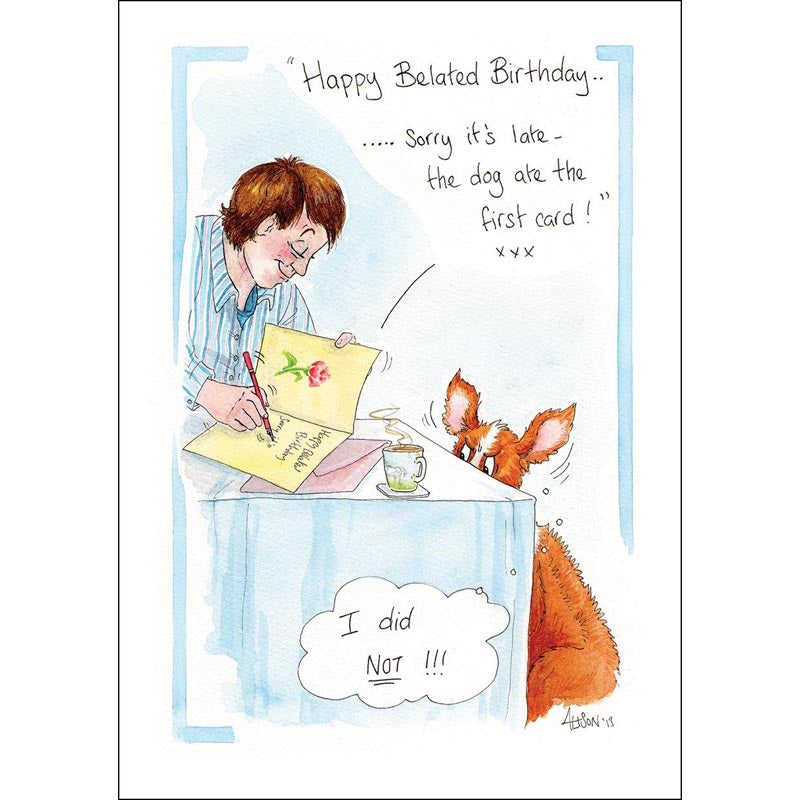 Alison's Animals Card - The Dog Ate The Card