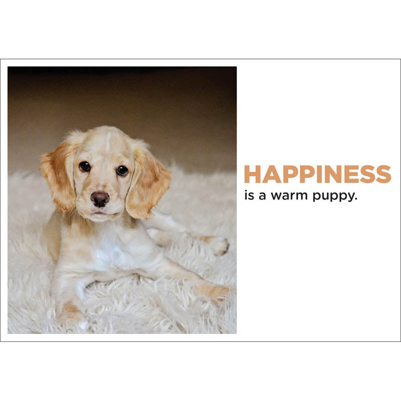 Barking at the Moon Card - Happiness is a warm puppy. (Splimple)