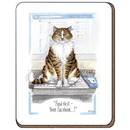 Coaster - Alison's Animals - Food first, then Facebook