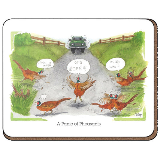 Coaster - Alison's Animals - Panic of pheasants