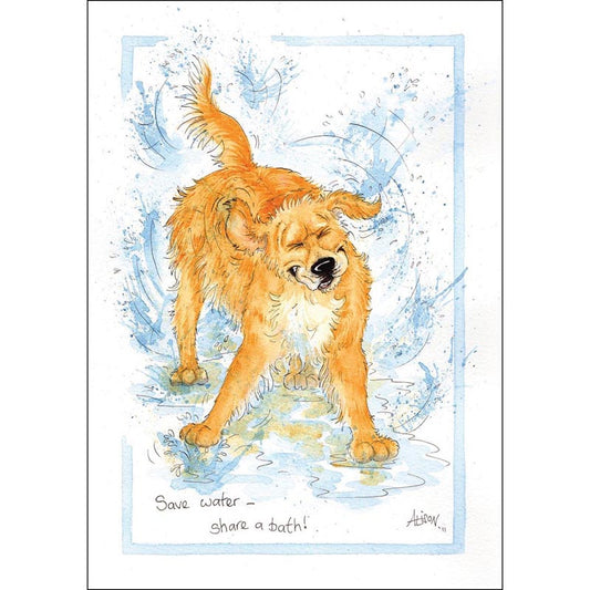 Alison's Animals Card - Save Water - Share A Bath