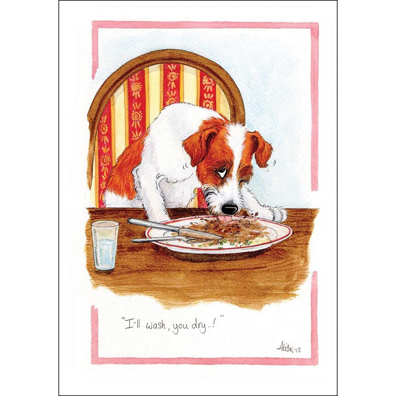 Alison's Animals Card - I'll Wash, You Dry