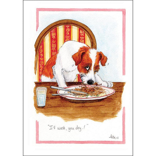 Alison's Animals Card - I'll Wash, You Dry