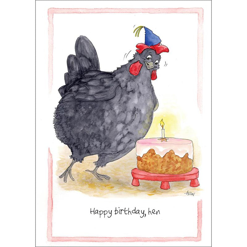 Alison's Animals Card - Happy Birthday, Hen