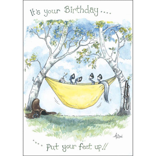 Alison's Animals Card - Put Your Feet Up