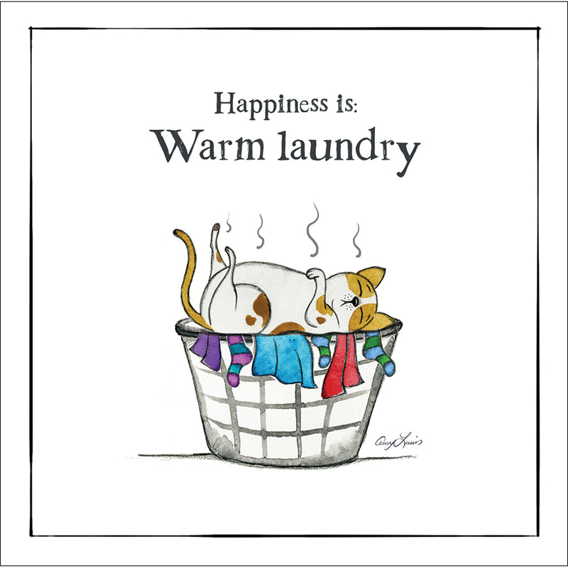 Red and Howling Card - Happiness is warm laundry (Splimple)