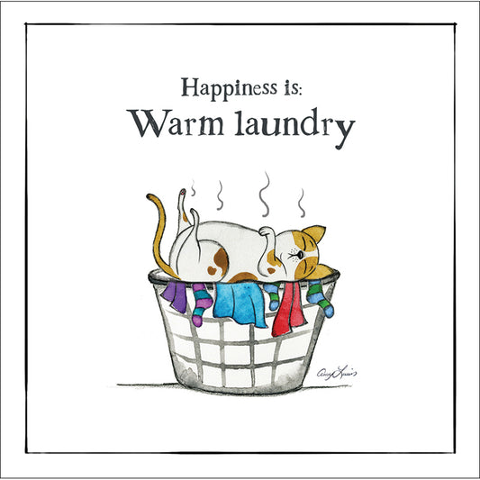 Red and Howling Card - Happiness is warm laundry (Splimple)